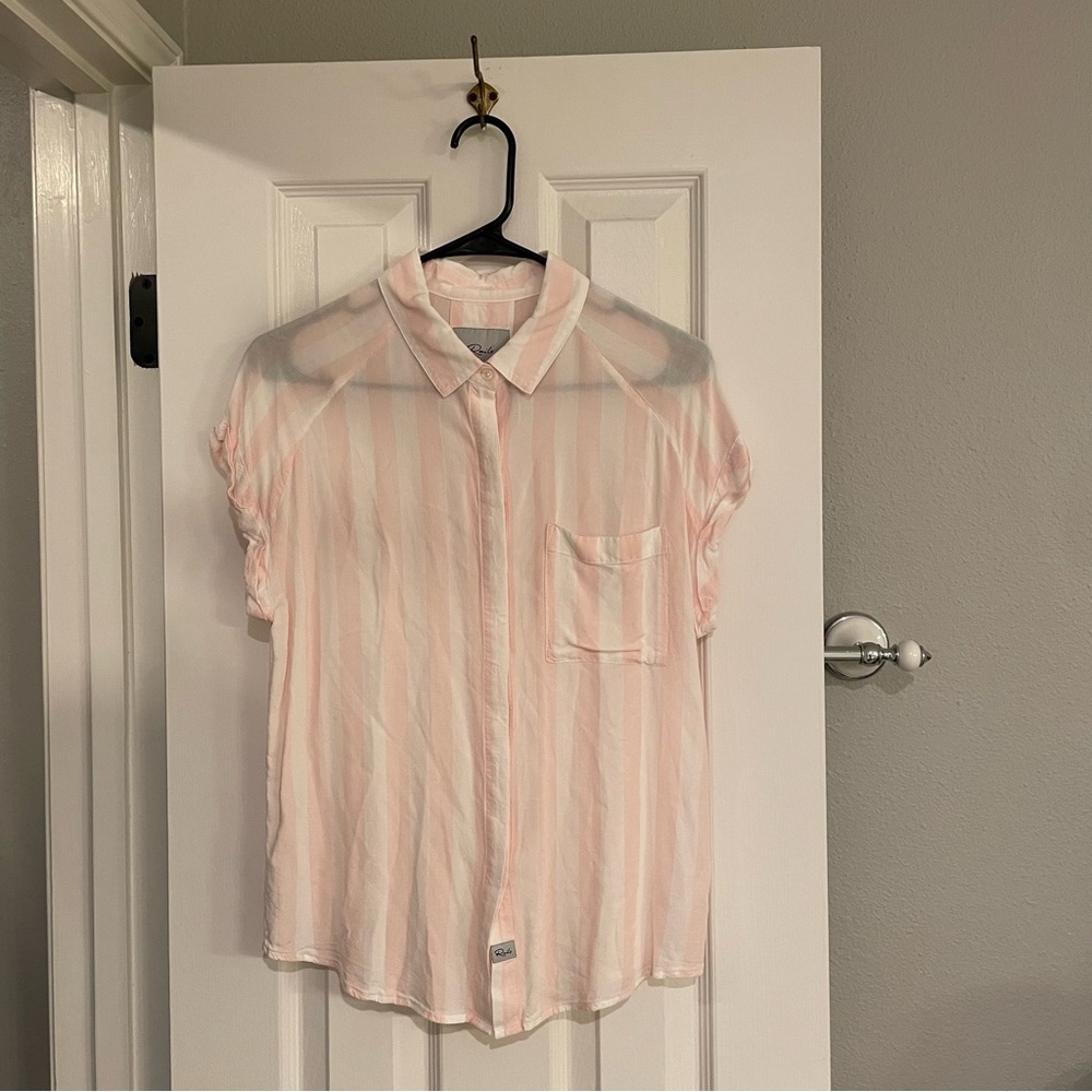 Rails Chase Peony Stripe Short Sleeve Button Shir… - image 3